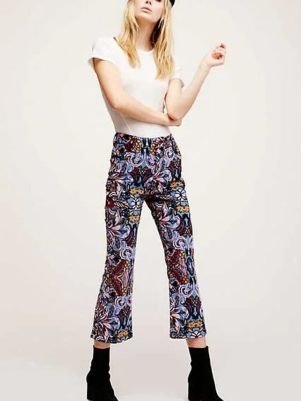Free People - In My Feelings Velvet Crop Flare Pants – Vintage 2016